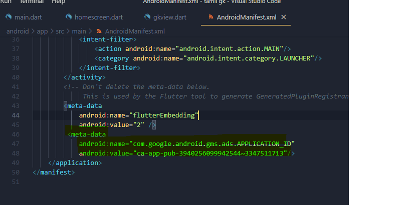 How to show Admob ads in your flutter app using google mobile ads sdk? 4