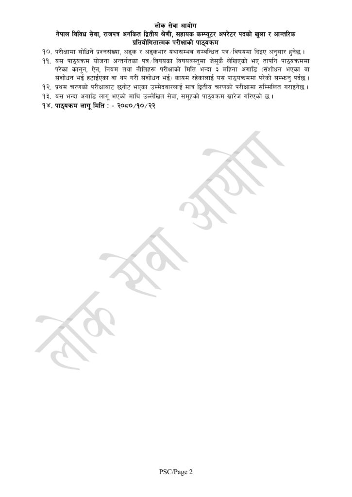 Assistant Computer Operator Syllabus Download