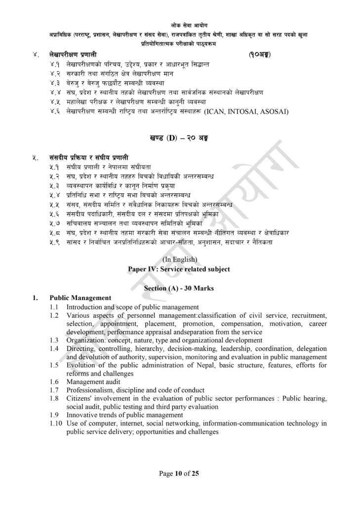 Branch Officer Syllabus Download | Loksewa Aayog 2081 5